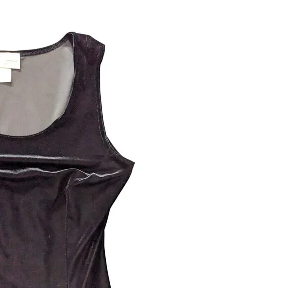 Vintage Benson Smith Dress Women's 11/12 Black Velvet Lace Up Goth Pleated - Picture 4 of 11